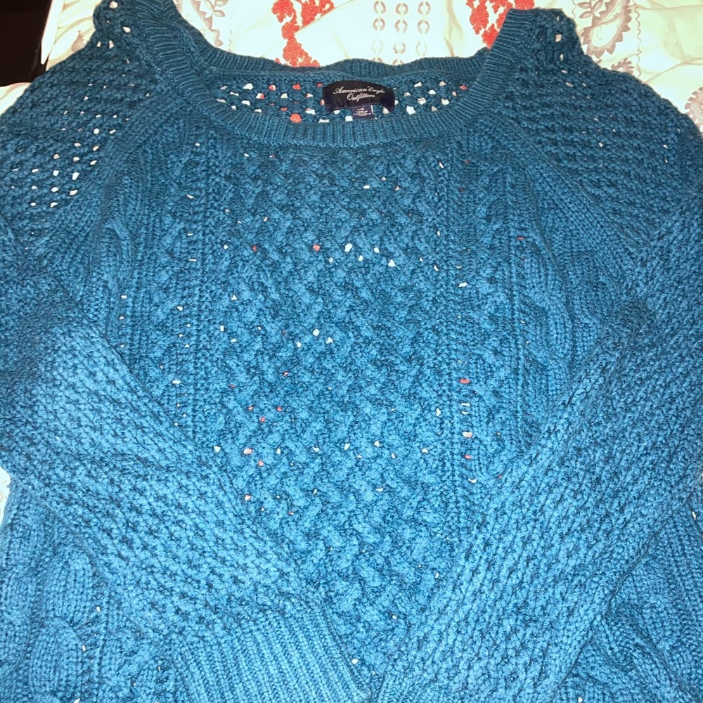 American eagle blue knit sweater